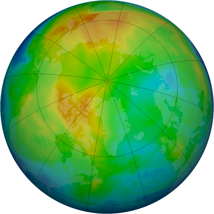 Arctic ozone map for 28 December 2003